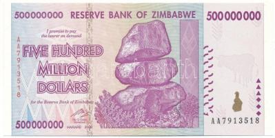 Zimbabwe 2008. 500.000.000D T:AU
Zimbabwe 2008. 500.000.000 Dollars C:AU
Krause P#82