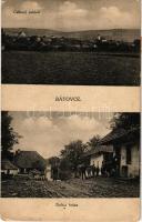1929 Bát, Asszonyvásár, Frauenmarkt, Batovce; Celkovy pohled, Dolnia brána / látkép, Alsó kapu, üzlet. Arnold Krausz kiadása / general view, street view, shop (kopott sarkak / worn corners)