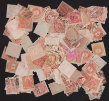 Maradvány anyag 5 db közepes berakólapon és 2 stecklapon, közte krajcáros és Turul bélyegek + Hírlap...