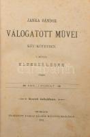 Janka Sándor válogatott művei. I-II. köt. [Egybekötve.] I.: Elbeszélések. II.: Színmű s kisebb költemények. Munkács, 1891, Farkas Kálmán-ny., 166+[2] p.; 158+[2] p. Félvászon-kötésben, kissé viseltes borítóval, kissé foltos lapokkal, egy sérült lappal.
