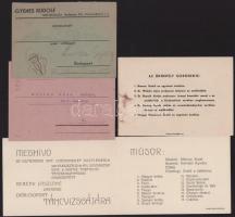 cca 1935-1941 4 db különféle meghívó