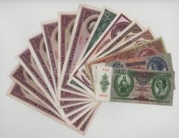 Vegyes magyar bankjegytétel 1936-1946. 10P-100.000MP (14db) T:vegyes