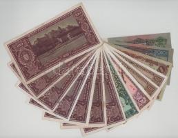 Vegyes magyar bankjegytétel 1936-1946. 10P-100.000MP (14db) T:vegyes