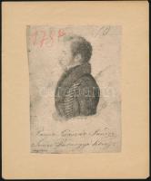 1827 Ferdinand von Lütgendorf-Leinburg (1785-1858): Pacséri Császár Sándor (1788-1850), Temes vármegye országgyűlési követének portréja. Rézmetszet, papír, jelzett a metszeten, papírlapra ragasztva, 14,5x11 cm