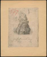 cca 1827 Ferdinand von Lütgendorf-Leinburg (1785-1858): Gróf Brunswick József (1750-1827) főispán, tárnokmester, országbíró portréja. Rézmetszet, papír, jelzett a metszeten, papírlapra ragasztva, 14,5x11 cm