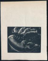 Patay Mihály (1910-1956): Kismalacok, 1930-as évek. Fametszet, papír, jelzett a metszeten, 7x9 cm