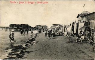 Grado, Bagni di Spiaggia / Strand-Bäder / beach, bathers. Stengel &amp; Co. (EK)