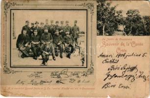 1906 Chania, Canea (Crete); Le Jardin de Coucounara, S. A. le maréchal Djevad Pacha et S. Ex. l'amiral Hincké etc. M. Chevki Zounaki / garden, military (b)