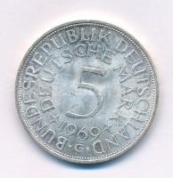 Német Szövetségi Köztársaság 1969G 5M Ag T:XF patina Federal Republic of Germany 1969G 5 Mark Ag C:XF patina Krause KM#112