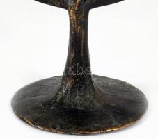 Pap Zoltán: Vörösréz háromágú gyertyatartó. Jelzés nélkül, 20x16 cm