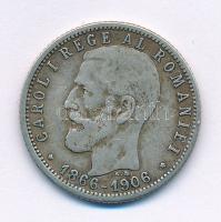 Románia 1906. 1L Ag "I. Károly uralkodásának 40. évfordulója" T:VF,F Romania 1906. 1 Leu Ag "40th Anniversary - Reign of Carol I" C:VF,F Krause KM#34