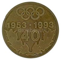 1993. "Népstadion és intézményei - 1953-1993 40 év" kétoldalas bronz emlékérem T:AU,XF ph.