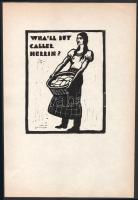 Whitney, Arthur Harold (1909-?): Haláruslány (Wha'll buy..), 1930-as évek. Fametszet, papír, jelzés nélkül. 16,5x13 cm