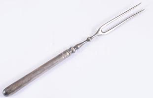 Berndorf ezüstözött húsvilla, jelzett, h: 21,5 cm