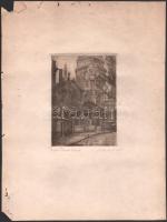 Kaeser vagy Kaiser jelzéssel: Párizs, Sacré Coeur. Rézkarc, papír, lap széle sérült. 13,5x9,5 cm