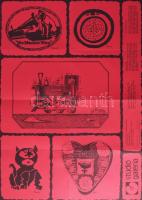 1981 Dunai Imre és Tettamanti Béla kiállítása, Stúdió Galéria, Bp., plakát, papír, Kossuth Nyomda. Hajtásnyomokkal. 45x64 cm