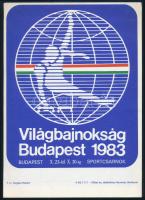 1983 Tornász VB Bp., kisplakát, villamosplakát, papír, Offset és Játékkártya Nyomda. 23,5x17 cm