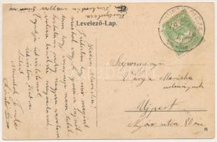 1911 Kuntapolca, Kunova Teplica; látkép, vasútállomás, templom / view, railway station, church. Art ...