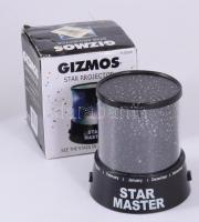Gizmos Star Projector elemmel működő világító asztaldísz, dobozában, m: 12 cm