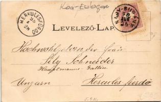 1898 Komárom, Komárnó; Nádor utca, Eszterházy pavillon, Várparancsnokság. Fénynyomat Divald Eperjes ...