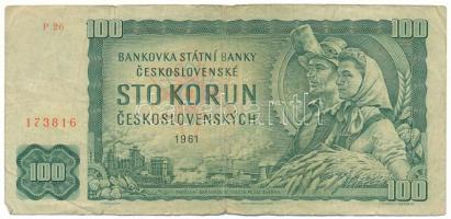Csehszlovákia 1961. 100K "P 26 173816" T:F Czechoslovakia 1961. 100 Korun "P 26 173816" C:F Krause P#91.b