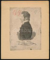 1827 Ferdinand von Lütgendorf-Leinburg (1785-1858): Mikanovich Antal fiumei követ portréja. Rézmetszet, papír, jelzett a metszeten, papírlapra ragasztva, 15x11 cm