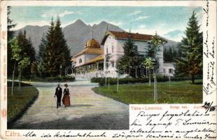 1905 Tátralomnic, Tatranská Lomnica (Magas-Tátra, Vysoké Tatry); Gyógyház. Feitzinger Ede 79bt. Auto-Chrom / Curhaus / spa (EK)