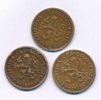 Csehszlovákia 1932-1936. 10h bronz (3xklf) T:XF patina Czechoslovakia 1932-1936. 10 Haleru bronze (3xdiff) C:XF patina