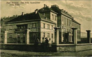 Aranyosmarót, Zlaté Moravce; Stát. Reál. Gymnazium Janka Krála / Állami gimnázium. Sarolta Munk kiadása / grammar school (vágott / cut)