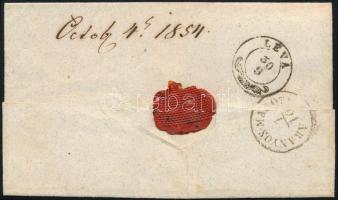 1854 3kr HP I.a3 típus kármin, üreges számjegynyomat levélen "KÖNIGSBERG in UNG:" (Gudlin ...