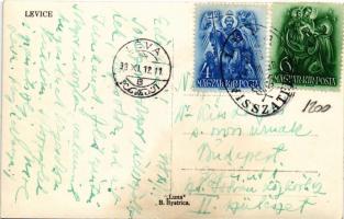 1938 Léva, Levice; látkép / general view + "1938 Léva visszatért" So. Stpl. (fl)