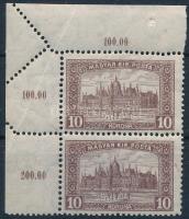 1921 Parlament 10K ívsarki pár, ívbehajlás miatt érdekesen elfogazva