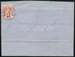 1867 5kr piros, levélen "MOSLAVINA" (Gudlin 600p) - "VALPO"