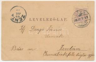 1899 Déva, vár, madártávlatból látkép. Hirsch Adolf kiadása / castle, view. Art Nouveau, floral (EB)