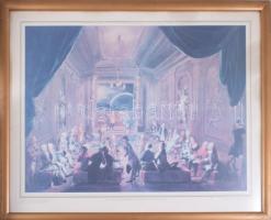 Az Osztrák Nagypáholy 200 éve 1784-1984. Szabadkőműves témájú nyomat, üvegezett keretben, 41x52 cm