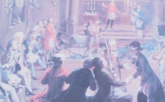 Az Osztrák Nagypáholy 200 éve 1784-1984. Szabadkőműves témájú nyomat, üvegezett keretben, 41x52 cm