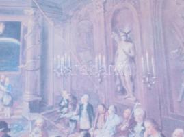 Az Osztrák Nagypáholy 200 éve 1784-1984. Szabadkőműves témájú nyomat, üvegezett keretben, 41x52 cm