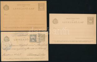 1901 3 db díjjegyes levelezőlap, ebből 2 használatlan