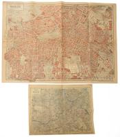 cca 1910 Bécs térképe / Plan von Wien, 1 : 23.000, 30x38,5 cm + cca 1930 Silva-Stadtplan Berlin, 1 : 22.000, kisebb szakadással, 50x70 cm