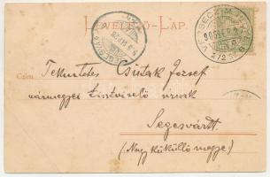 1905 Facset, Facsád, Faget; templom, vasútállomás, indóház. Weisz Károly és társa kiadása / church, ...