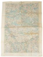 cca 1915 Lemberg (Lviv, Lwów) környékének katonai térképe, 1 : 200.000, K. u. k. Militärgeographisches Institut, kissé viseltes állapotban, 62x43,5 cm