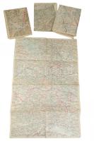 cca 1910 4 db Lengyelország különböző részeit ábrázoló térkép, változó állapotban, körbevágva, egyenként 56x37 cm