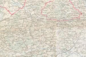 cca 1910 4 db Lengyelország különböző részeit ábrázoló térkép, változó állapotban, körbevágva, egyen...