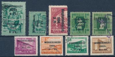 1953-1960 Meghatalmazás-érvényes 8 db bélyeg és 1 összefüggő pár