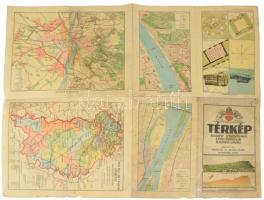 cca 1925 Térkép Budapest székesfőváros elemi iskoláinak III. osztálya számára, szerk.: Bardócz Pál, ...