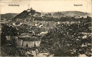 1917 Segesvár, Schässburg, Sighisoara; Látkép. W. Nagy kiadása / view (tűnyomok / pinmarks)