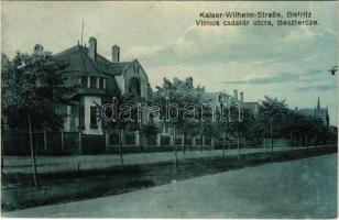 1916 Beszterce, Bistritz, Bistrita; Kaiser-Wilhelm-Straße / Vilmos császár utca. F. Stolzenberg kiadása / street view