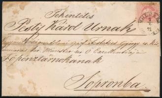 1871 5kr piros Ia típ. "MOLNÁRI / VAS-MEGYE" (Gudlin 800p) - "SOPRON / OEDENBURG"