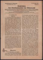 1943 Nachrichten des Oberkommandos der Wehrmacht Nr. 880, a Wehrmacht főparancsnokságának hírei, német nyelven, kisebb folttal, 2 p.