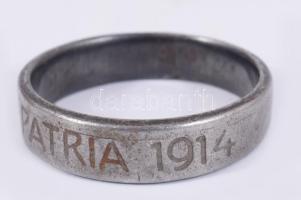 1914. "Pro Patria (A Hazáért)" Fe gyűrű, m: 60